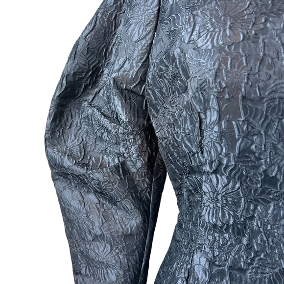 & OTHER STORIES Textured Puff Sleeve Jacquard Dress Sz 4 Goth Witchy Whimsigoth - Picture 5 of 16